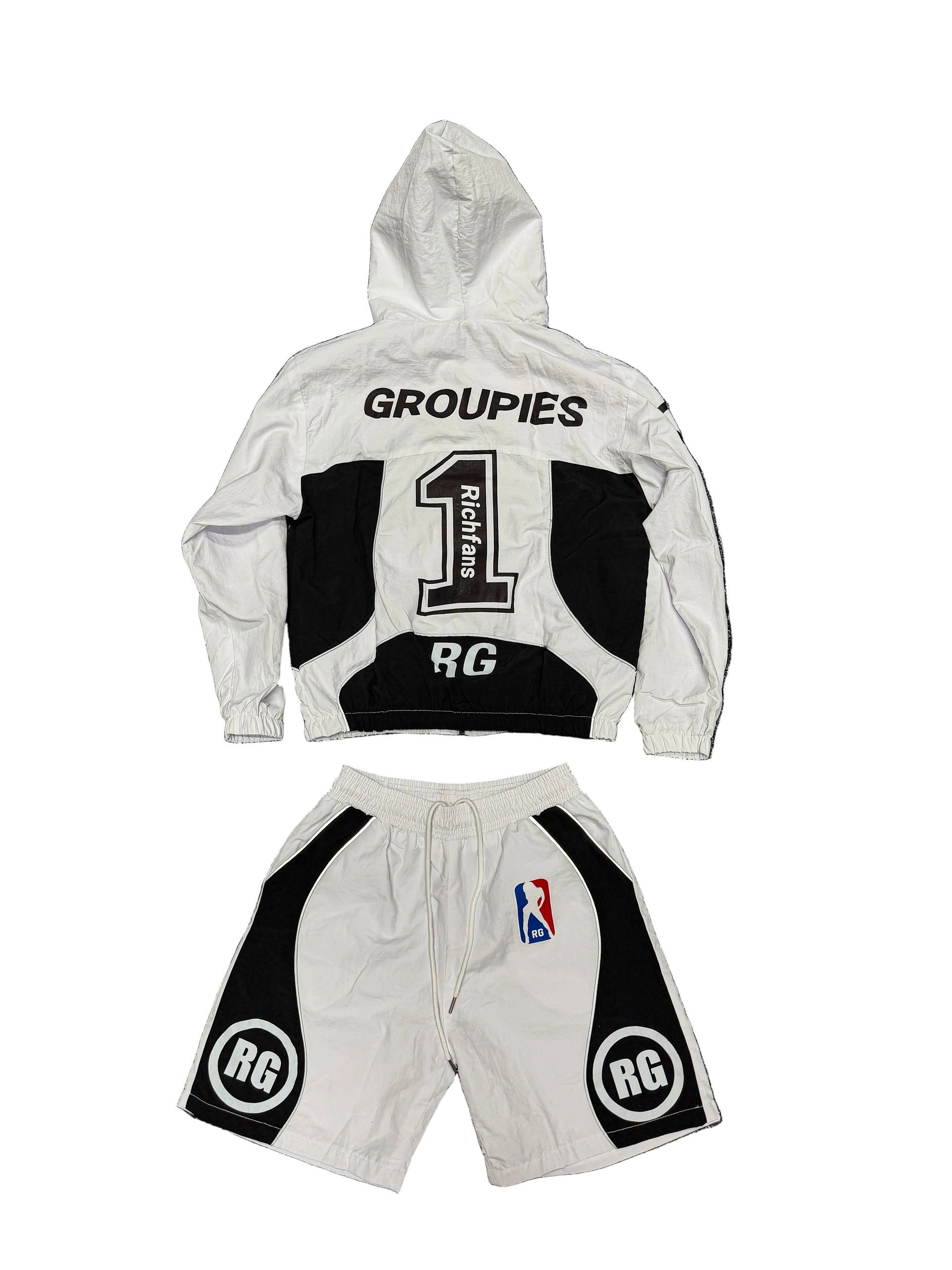 Raceway Windbreaker White and Black