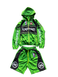 Raceway Windbreaker Shorts Set Slime Green