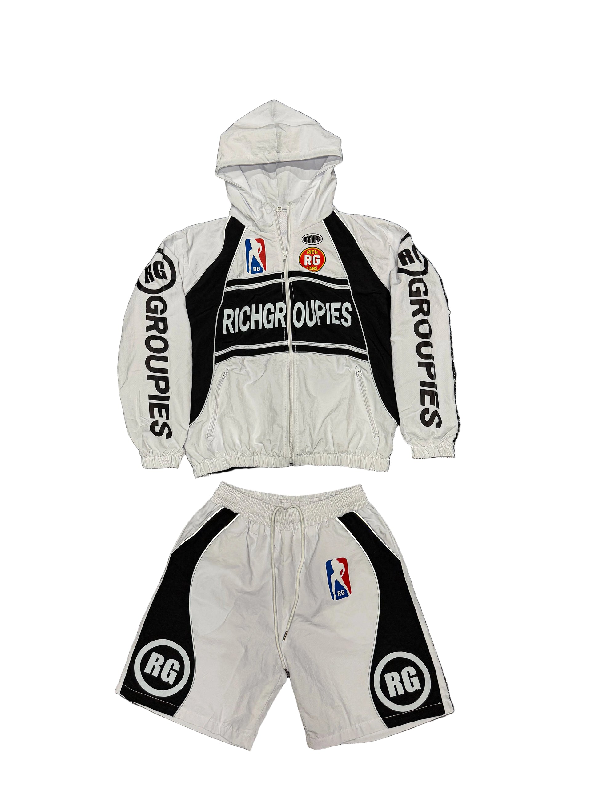 Raceway Windbreaker White and Black